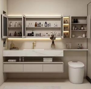 Bathroom Cabinet With <b>Mirror</b> Lights Modern Style Bathroom Vanities - Product Image 3