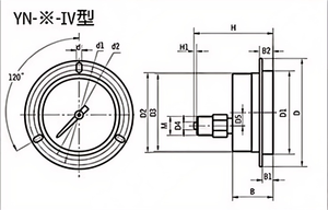 RO 기계용 하이 퀄리티 300psi 스테인리스 스틸 케이스 액체 충전 압력계 백 연결 압력 게이지 - Product Image 5