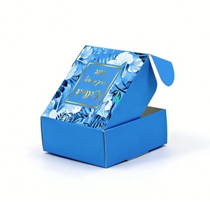 Wholesale Custom Luxury Blue Floral Folding Gift Box Gold Foil <b>Wedding</b> Gift Packaging - Product Image 2