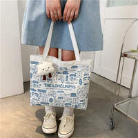 Nouvel Arrivage Sac Fourre-Tout en Toile Durable avec Fermeture Éclair, Motif Graffiti Cartoon Ours Mignon, Idéal pour les Trajets Quotidiens et l'École