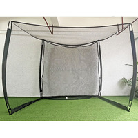 Simulateur de golf portable avec écran d'impact HD et cage de pratique robuste pour entraînement en intérieur et en extérieur