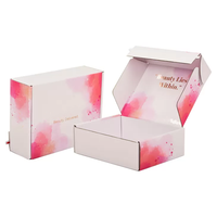 Individuelles Logo 10 × 10 × 5 Papierboxen luxuriöses Design rosa Versandtasche Versandkarton für Kleidung
