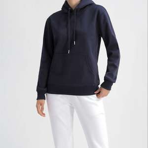 Sudadera con capucha atlética de lavado ácido de punto informal para mujer de peso pesado, sudaderas de lana, jersey de bolsillo de canguro para primavera invierno - Product Image 1