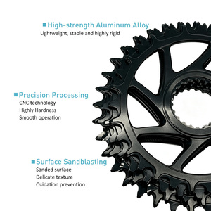 Juego de Bielas de Bicicleta de Aluminio Personalizado para <span class=keywords><strong>Shimano</strong></span>, Mecanizado CNC, Desplazamiento de 3 mm, 30T-36T - Product Image 4