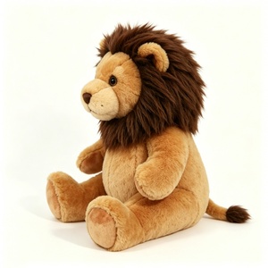 León de Peluche Marrón Personalizado con Crin Marrón Oscuro, Juguete de Peluche de León Sentado Suave, Lindo Animal de Safari - Product Image 5