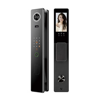 Cerradura Inteligente de Alta Seguridad con Cilindro Grado B, Reconocimiento Facial 3D, WiFi, Cámara HD 1080P, Anti-Robo, Biométrica de Venas de la Palma, Acero, Nube