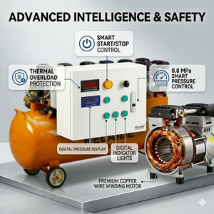 Compresseur d'air industriel KELAIDE 7500W 300L, à piston, stationnaire, alimenté en courant alternatif, haute puissance, grand réservoir - Product Image 4