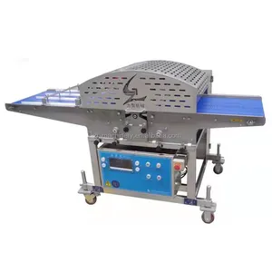 Automatic 20mm well done vertical meat slicer with belt conveyor/ Wholesale Square meat cutting machine
