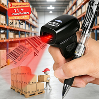 Escáner de Código de Barras de Anillo EDOO R43 2D 2.4G, Mini Escáner de Dedo Inalámbrico con Interfaz USB, Compatible con Inventario