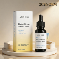 Sérum Visage OEM Éclaircissant et Antioxydant à l'Acide Hyaluronique, Glutathion et Vitamine C – Atténue le Teint Terne, Unifie le Teint, Hydrate et Nourrit