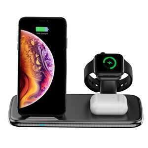 4 in 1 15W Fast Charge Wireless Charger Stand Qi Wireless Charging Multiplication Station for iPhone iWatch <span class=keywords><strong>Airpods</strong></span> - Product Image 2