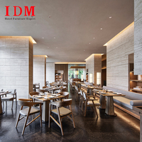 Ensemble table et chaises rondes en bois pour restaurants, hôtels de luxe modernes, 4 places, éco-responsable, pour cafés et banquets