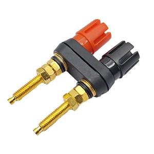 Conector de doble terminal chapado en oro con varilla de cobre, bloque de terminales extendido tipo flor de ciruelo de doble posición con conector tipo banana - Product Image 2