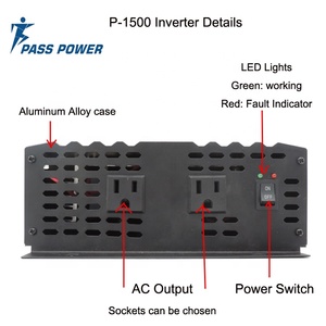 High Efficiency 90% Pure Sine Wave Single Phase 1500W 48V 110V Portable Power AC Converter 1.5kW - Product Image 3