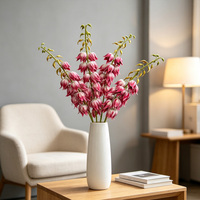 Grosir Bunga Abutilon Buatan Tangan 100cm Real Touch, Lonceng Angin, Dekorasi Vas Bunga untuk Pernikahan, Hotel, Rumah, dan Meja