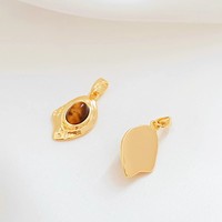 Pendentif géométrique en œil de tigre marron pour bijoux DIY, accessoires de bijouterie en gros, collier pendentif couleur ambre