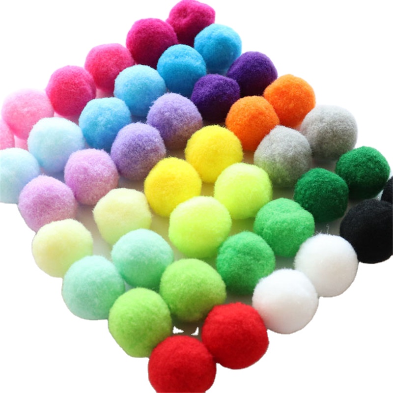 Оптовая продажа Diy полиэстеровый плюшевый шар детские игрушки аксессуары обувь и шапки смешанные цвета шерстяной шар