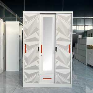 Armoire en acier à 3 portes pour chambre à coucher, avec motif floral, casier métallique, armoire en fer, Almirah - Product Image 1