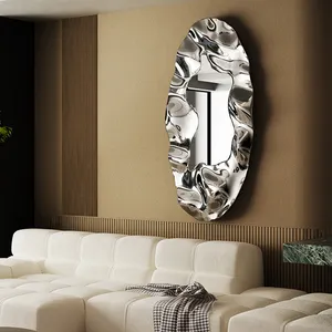 Design personalizzato di lusso moderno specchi appesi decorazioni da parete artistiche per la casa in metallo