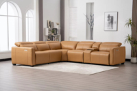 Ensemble de canapés électriques modulaires en cuir en forme de L, modernes, combinables, extensibles, avec chargeur, pour salon, hôtel, centre commercial