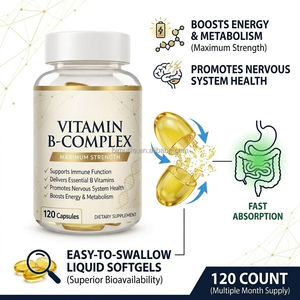 Gélules de Vitamine B Complexe Haute Concentration (B1 <span class=keywords><strong>B2</strong></span> B3 B5 B6 B7 B9 B12) pour le Métabolisme Énergétique, la Santé Nerveuse et Cardiaque, et le Soutien Immunitaire - Product Image 4