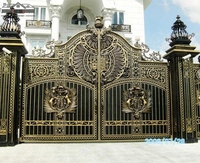 Foshan usine prix livraison château porte et clôture électrique en fer forgé Viila portes européen manoir porte
