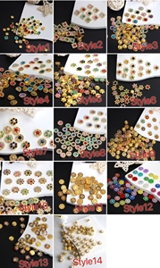 SINRONG <strong>Flatback</strong> Rhinestones <strong>Colored</strong> <strong>Pearls</strong> <strong>Plastic</strong> Gold Bottom Flower Diamond Multiple Colors &amp; Styles for Shoes Drop Shape