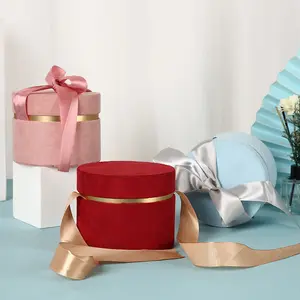 Nieuwe Ontwerp Maatwerk Creatieve Fluwelen Ronde Wedding Gift Box