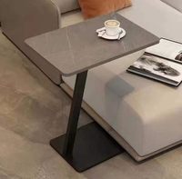 Table basse carrée personnalisable avec plateau en marbre, table d'appoint moderne et minimaliste pour canapé, idéale pour la réception de bureau