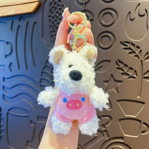 Porte-clés en peluche mignon West Highland White Terrier, breloque chien de dessin animé, durable, écologique, en alliage de zinc, cadeau pour événement, vente en gros - Product Image 5