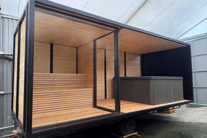 Sauna carré de luxe en <span class=keywords><strong>cèdre</strong></span> rouge canadien pour 2 personnes, 9 kW, grande cabine de jardin extérieure commerciale avec mur en verre panoramique complet - Product Image 4