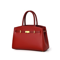 Tas Tote Besar Litchi Grain untuk Wanita, Tas Selempang Kulit PU dengan Penutup Magnetik