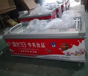 食料品シーフードスライド式ガラスドアチェスト冷凍庫