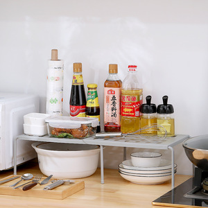 Extendable <b>Kitchen</b> Storage Rack <b>Plastic</b> Retractable Shelf For Condiments And Miscellaneous Items - Product Image 2