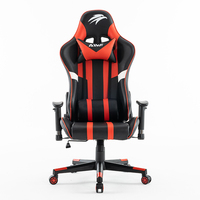 Chaise de jeu d'ordinateur de course de bureau à domicile pivotante réglable en hauteur en cuir PVC inclinable à 180 degrés de style moderne