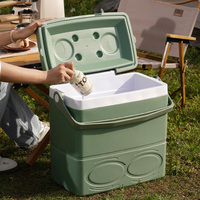 Glacière rigide verrouillable Kbcool 29L avec grande poignée pour aliments frais, boissons fraîches, camping, pique-nique, pêche