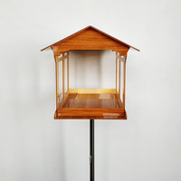 Cage à oiseaux moderne personnalisée en acrylique avec support en acier inoxydable Mangeoire pour petits oiseaux perroquets canaris et plateau attrape-graines