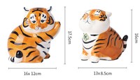 Zodiactiger Ornements Figurine de tigre en céramique pour bureau chinois et accessoires de décoration de Table d'ameublement