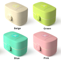 Boîtes à lunch écologiques en plastique pour enfants, style moderne, double couche, 3 compartiments, étanches, compatibles micro-ondes, pour la préparation des repas