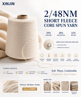 Fil à tricoter élastique en polaire court, haute élasticité, filé à la main, teint, 2/48NM 2/28S, recyclable, écologique, pour pulls et chaussettes