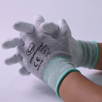 Gants de protection électronique anti-poussière antistatiques sans silicone non jetables en fibre de carbone Myesde Clean Room revêtus de PU