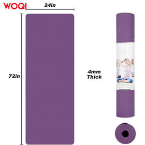 Tapis de yoga Woqi 72x24 pouces, 4 mm d'épaisseur, antidérapant, violet, TPE, pour femmes, fitness, danse, usage domestique - Product Image 1