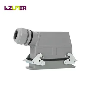 WZUMER 4/8 Pin Robust Industrial Rectangular Waterproof Plug Double Buckle Heavy Duty Connector HDC HK For City Bus Metro