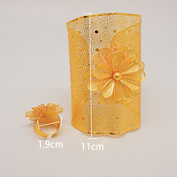 Ensemble de bracelet et bague plaqué or de Dubaï, grand modèle, gravé à l'ordinateur, style Moyen-Orient, pour mariage, bracelet de mode pour femmes.
