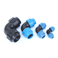 DN40 90 Coude PP Connecteurs rapides Raccords à compression haute pression pour plomberie domestique Coude 40MM avec filetage BSP pour tuyau HDPE