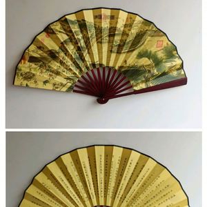 Abanico de Mano de Pintura China Tradicional con Mango de Bambú, Abanico Plegable de Papel Estilo Retro con Grabado Láser, COLORES VARIADOS - Product Image 3