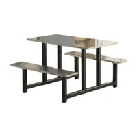 Chaise et table en acier inoxydable, tables et chaises de salle à manger scolaire, table à manger avec banc