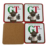 Sous-verres carrés en MDF et liège, imprimés sur mesure, écologiques, pour le bureau, multifonctionnels, adaptés aux voyages, en bois coloré, pour l'eau et le thé