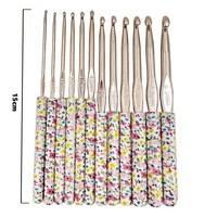 Kit d'aiguilles à crochet, outils de tricot, sac de rangement DIY pour outils de crochet, crochet coloré DIY, crochet ergonomique, fournitures de crochet