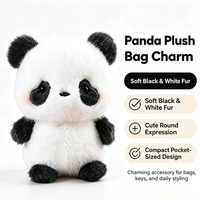 Porte-clés Panda en Peluche Doux et Moelleux avec Pompon, Accessoire pour Sac à Main ou Sac à Bandoulière